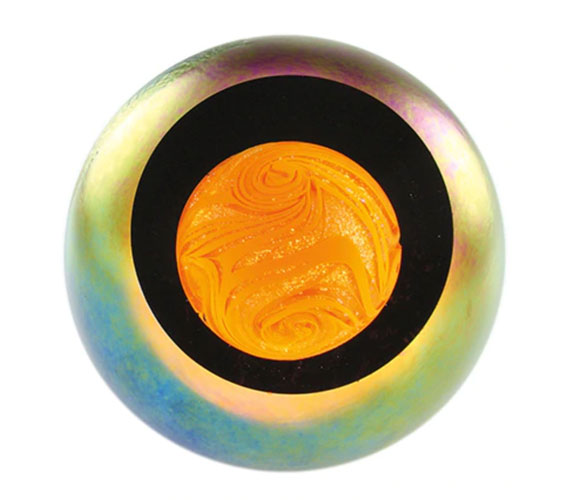 Sun Encased Paperweight by Glass Eye Studio